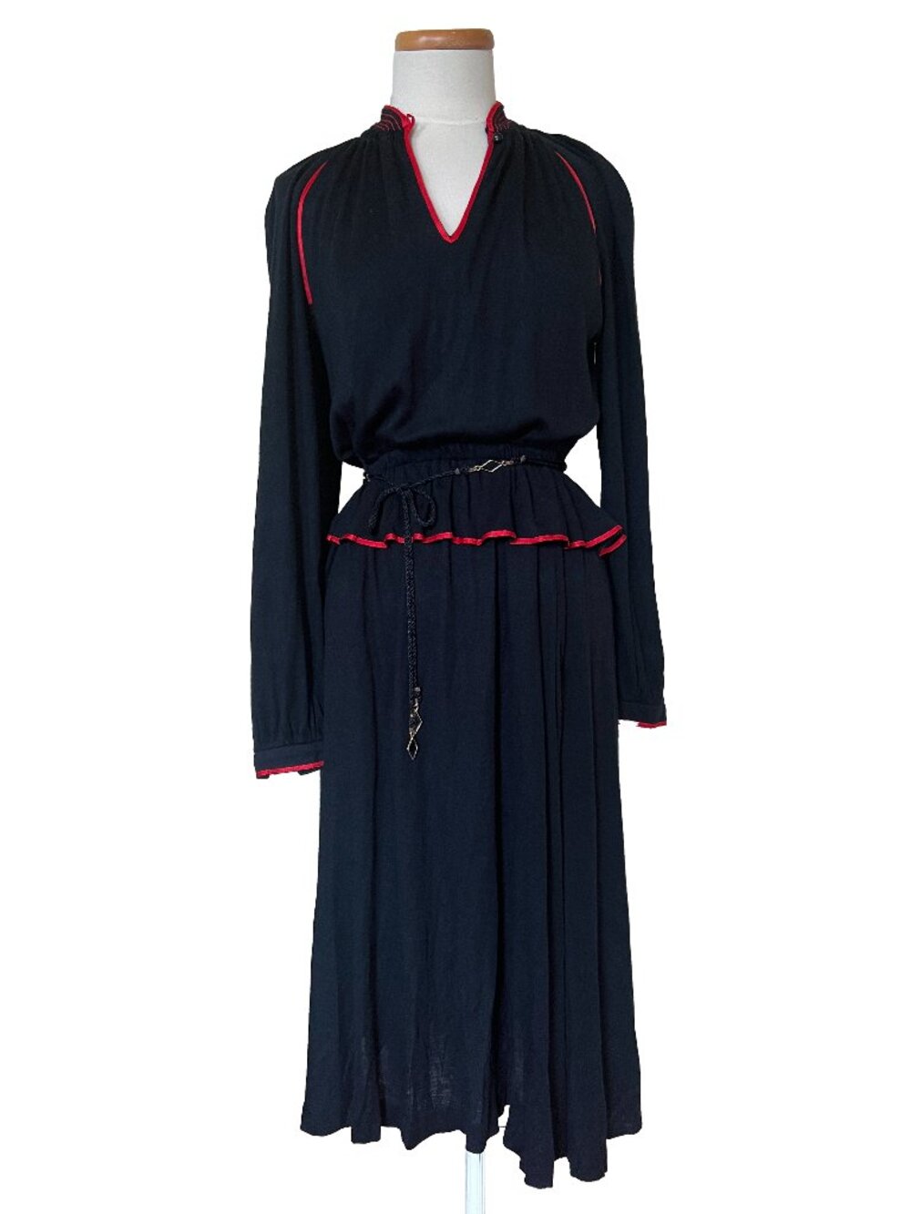 Louis Feraud Paris Vintage Black Midi Dress P